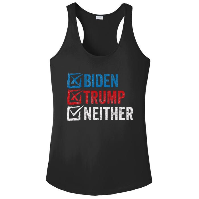 Biden Trump Neither Funny Political Election 2024 Ladies PosiCharge Competitor Racerback Tank