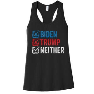 Biden Trump Neither Funny Political Election 2024 Women's Racerback Tank