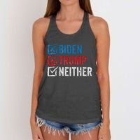 Biden Trump Neither Funny Political Election 2024 Women's Knotted Racerback Tank