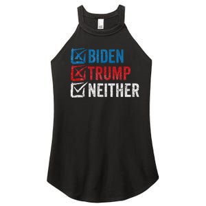 Biden Trump Neither Funny Political Election 2024 Women's Perfect Tri Rocker Tank