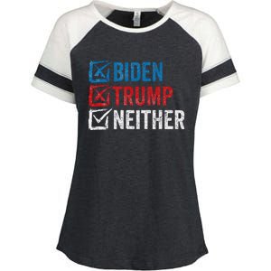 Biden Trump Neither Funny Political Election 2024 Enza Ladies Jersey Colorblock Tee