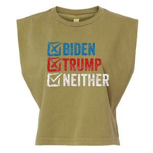 Biden Trump Neither Funny Political Election 2024 Garment-Dyed Women's Muscle Tee