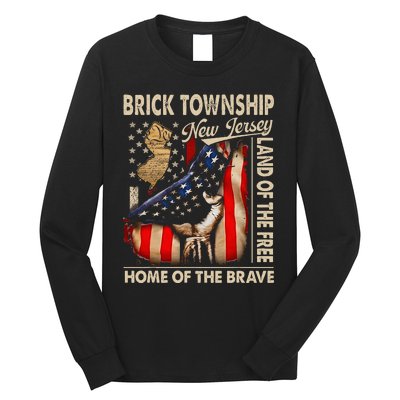 Brick Township New Jersey Usa Flag 4th Of July Long Sleeve Shirt