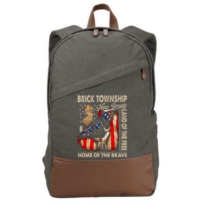 Brick Township New Jersey Usa Flag 4th Of July Cotton Canvas Backpack