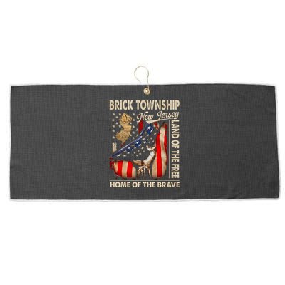 Brick Township New Jersey Usa Flag 4th Of July Large Microfiber Waffle Golf Towel