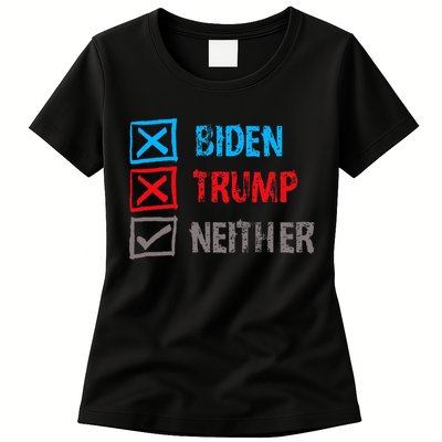 Biden Trump Neither Vote None Of The Above Womens T-Shirt