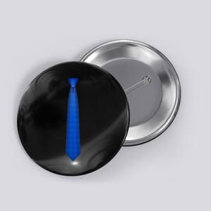 Blue Tie Necktie Funny Dress Graphic Button