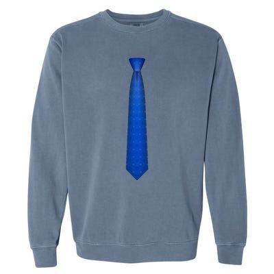 Blue Tie Necktie Funny Dress Graphic Garment-Dyed Sweatshirt