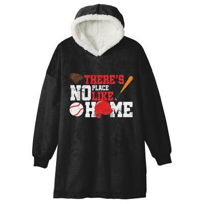 Baseball ThereS No Place Like Home Ball Bat Glove Hooded Wearable Blanket