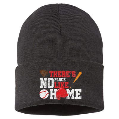 Baseball ThereS No Place Like Home Ball Bat Glove Sustainable Knit Beanie