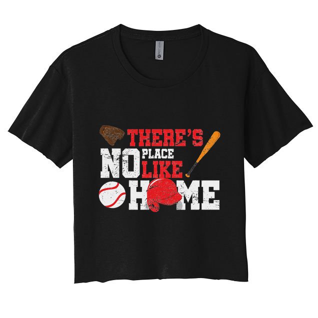Baseball ThereS No Place Like Home Ball Bat Glove Crop Top