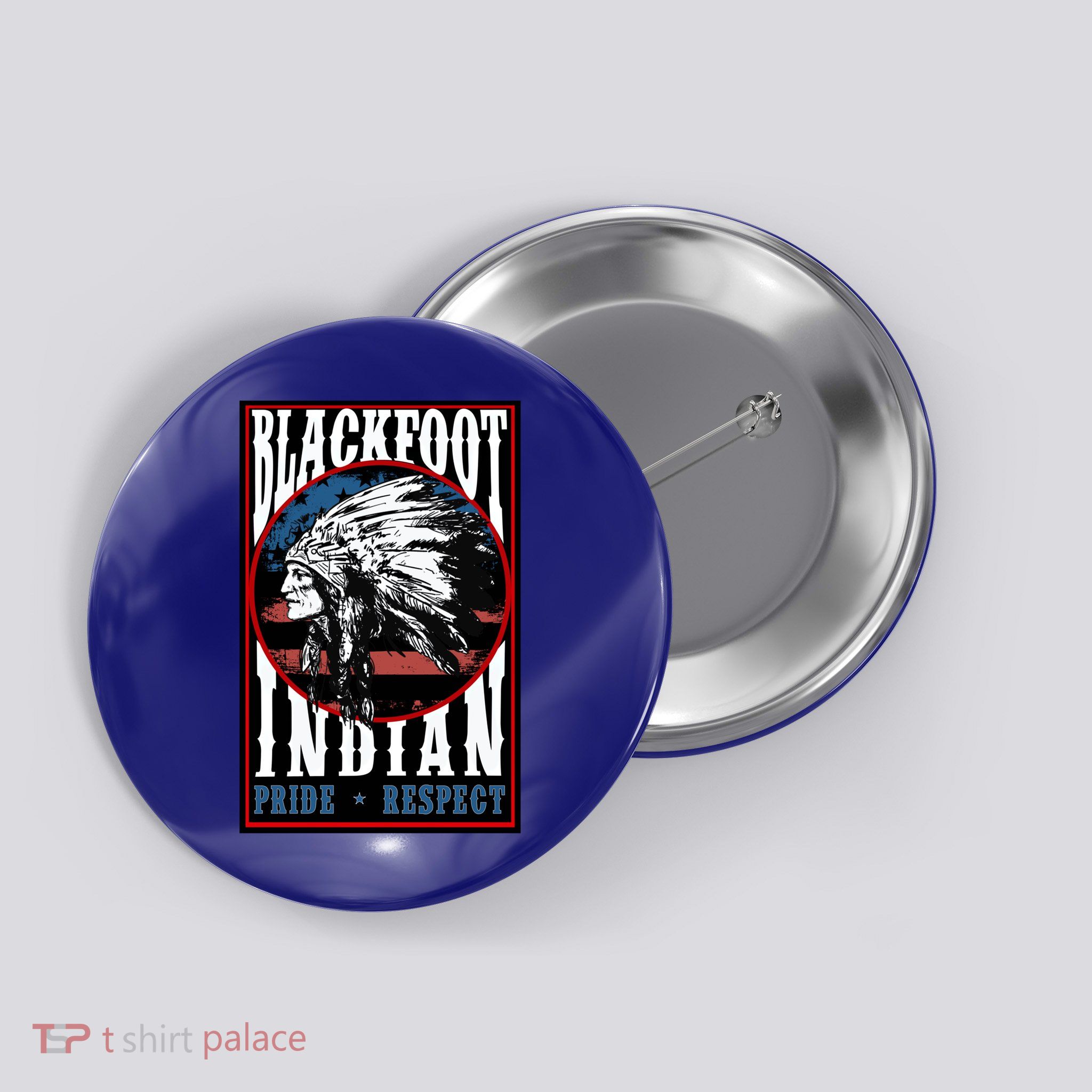 Blackfoot Tribe Native Pride Respect American Indian Us Flag Meaningful Gift Button