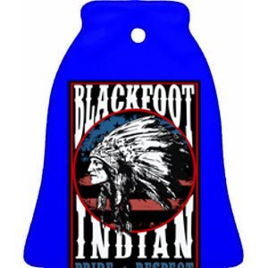 Blackfoot Tribe Native Pride Respect American Indian Us Flag Meaningful Gift Ceramic Bell Ornament