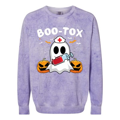 Boo Tox Nurse Injector Halloween Filler Botox Dysport Outfit Colorblast Crewneck Sweatshirt