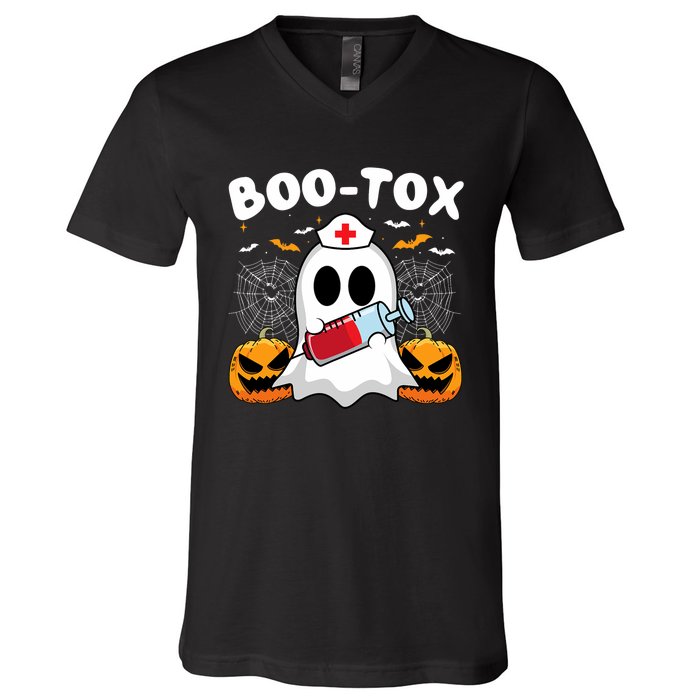 Boo Tox Nurse Injector Halloween Filler Botox Dysport Outfit V-Neck T-Shirt