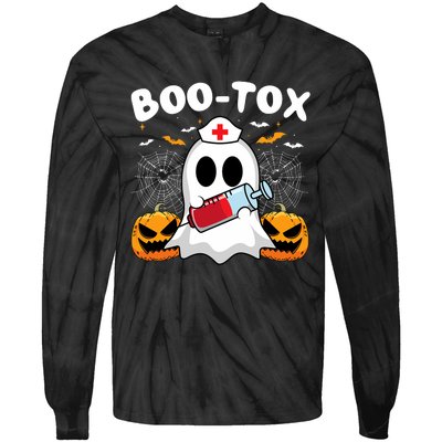 Boo Tox Nurse Injector Halloween Filler Botox Dysport Outfit Tie-Dye Long Sleeve Shirt