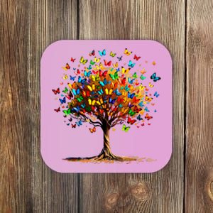 Butterflies Tree Nature Butterfly Lover Lepidopterist Coaster