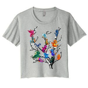 Butterflies Tree Nature Butterfly Lover Lepidopterist Women's Crop Top Tee