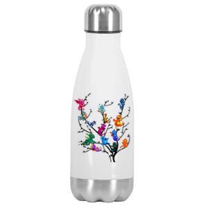 Butterflies Tree Nature Butterfly Lover Lepidopterist Stainless Steel Insulated Water Bottle