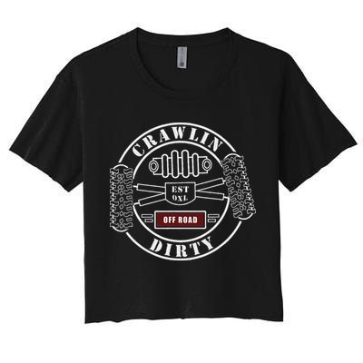 Big Tires Off Road Rc Rock Crawling 4x4 Four Wheel Women's Crop Top Tee