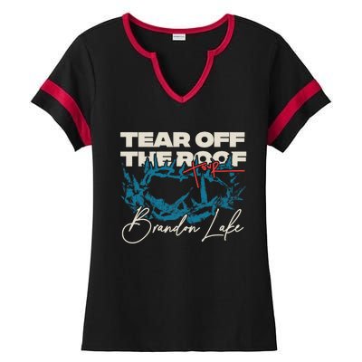 Brandon Tear Off The Roof Merch Lake Totr Ladies Halftime Notch Neck Tee