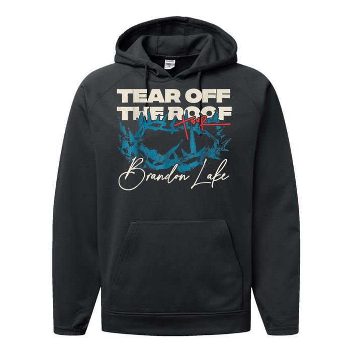 Brandon Tear Off The Roof Merch Lake Totf Performance Fleece Hoodie