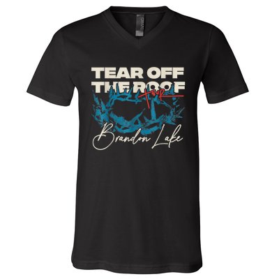 Brandon Tear Off The Roof Merch Lake Totf V-Neck T-Shirt