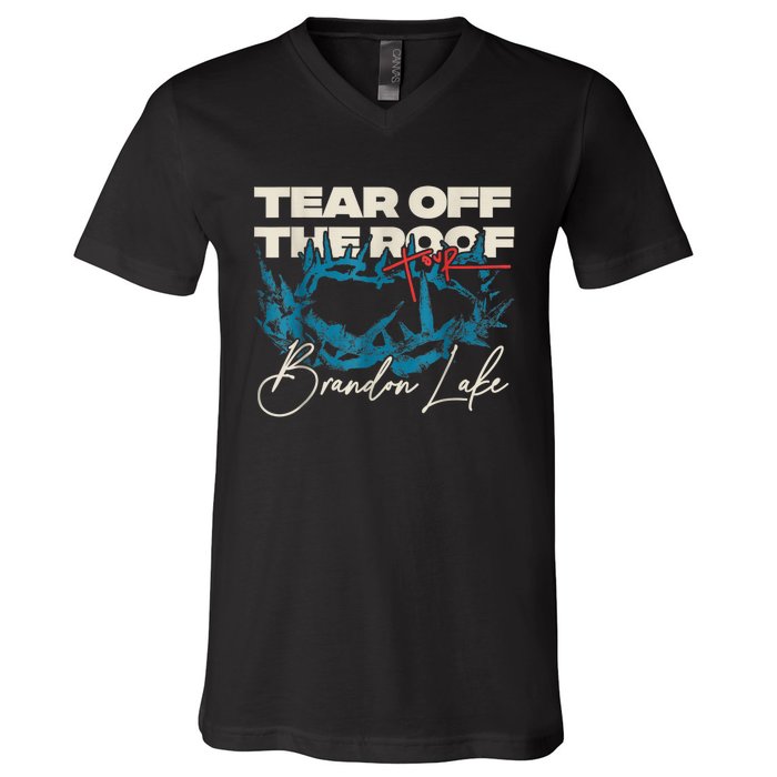 Brandon Tear Off The Roof Merch Lake Totf V-Neck T-Shirt