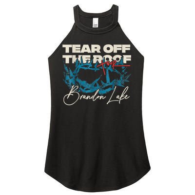 Brandon Tear Off The Roof Merch Lake Totf Women's Perfect Tri Rocker Tank