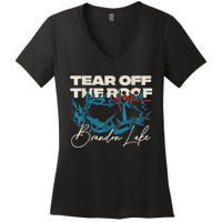 Brandon Tear Off The Roof Merch Lake Totf Women's V-Neck T-Shirt