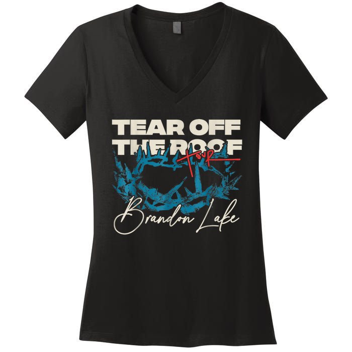 Brandon Tear Off The Roof Merch Lake Totf Women's V-Neck T-Shirt