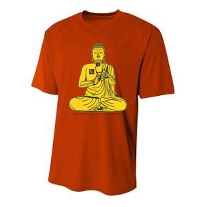 Buddha Texting On Cell Phone Youth Performance Sprint T-Shirt