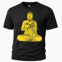 Buddha Texting On Cell Phone Cooling Performance Crew T-Shirt