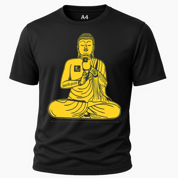 Buddha Texting On Cell Phone Cooling Performance Crew T-Shirt