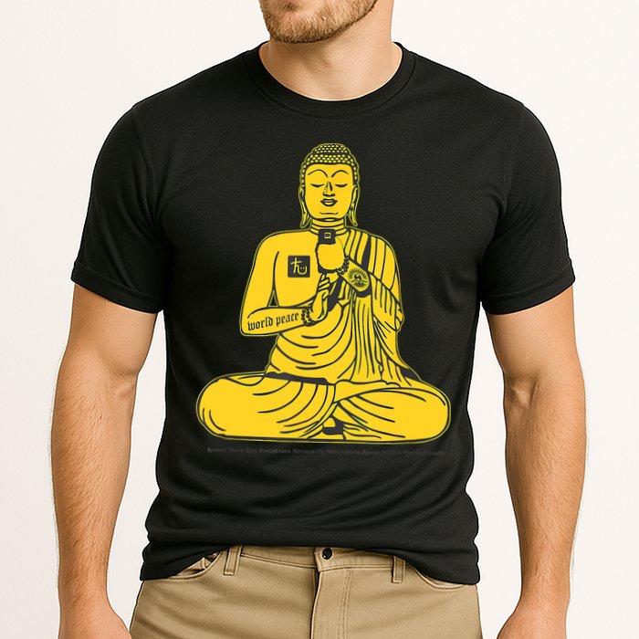 Buddha Texting On Cell Phone Cooling Performance Crew T-Shirt
