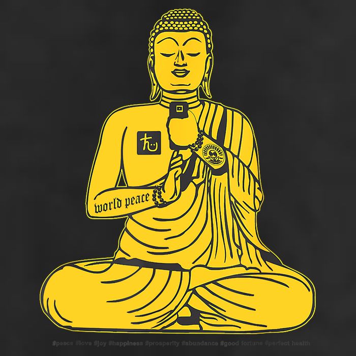 Buddha Texting On Cell Phone Adult Drive Performance Visor