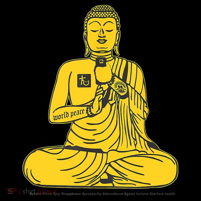 Buddha Texting On Cell Phone Cooling Performance Long Sleeve Crew