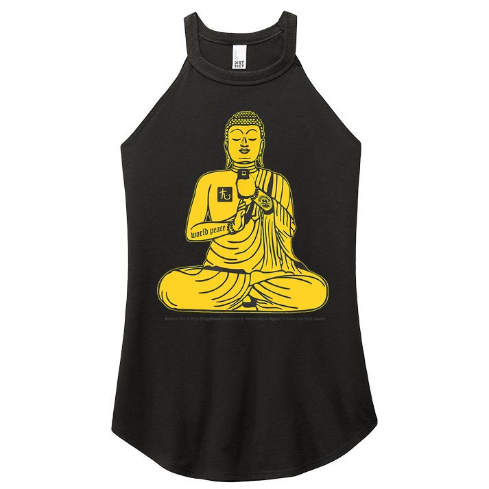 Buddha Texting On Cell Phone Women's Perfect Tri Rocker Tank