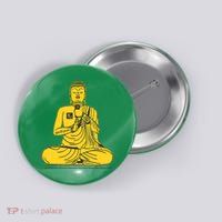 Buddha Texting On Cell Phone Button