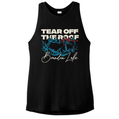 Brandon Tear Off The Roof Merch Lake Totr Ladies PosiCharge Tri-Blend Wicking Tank