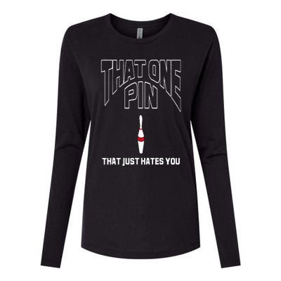 Bowling That One Pin That Just Hates You Funny Bowler Womens Cotton Relaxed Long Sleeve T-Shirt