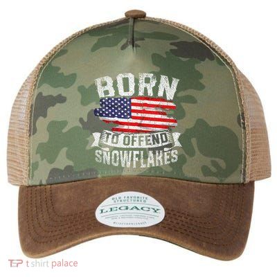 Born To Offend Snowflakes Us Flag Funny American Republican Legacy Tie Dye Trucker Hat