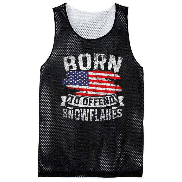 Born To Offend Snowflakes Us Flag Funny American Republican Mesh Reversible Basketball Jersey Tank