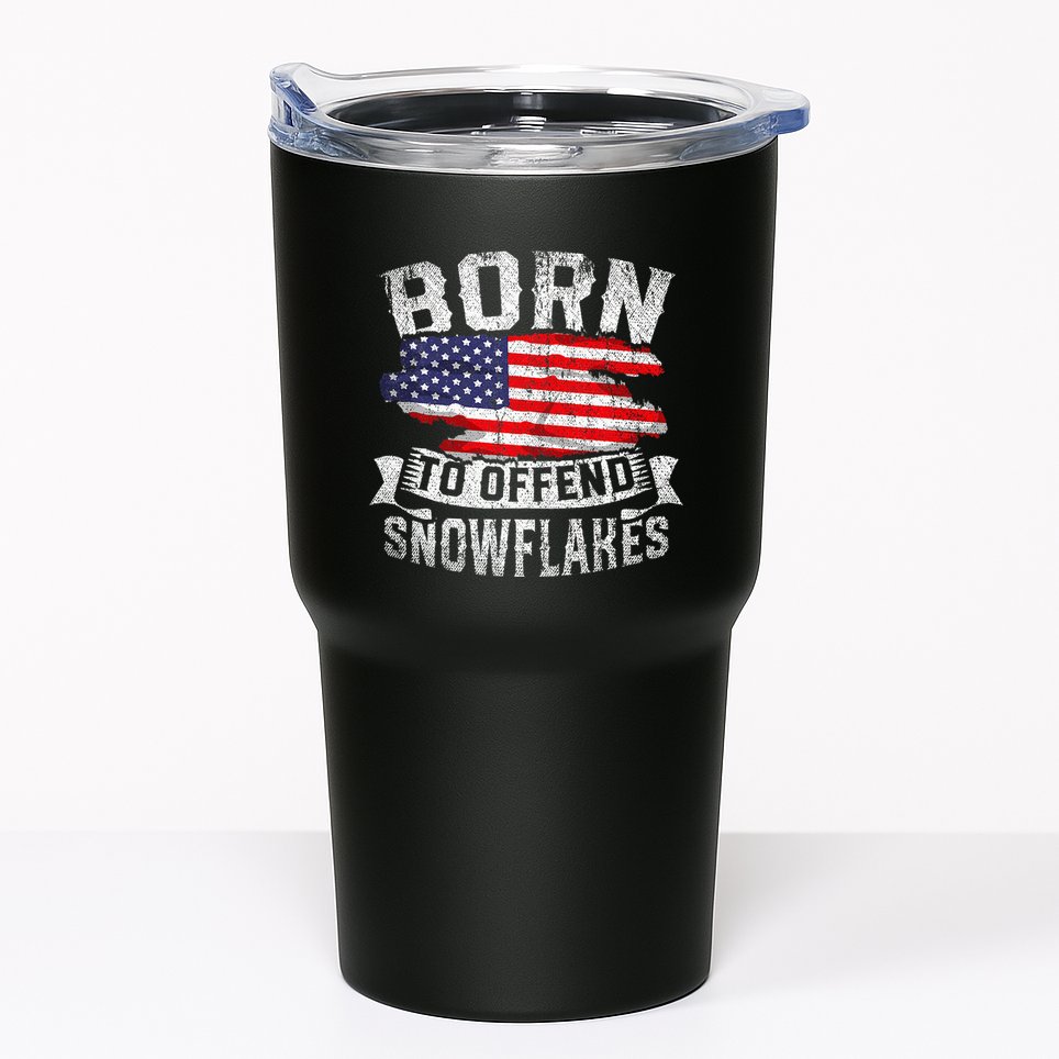 Born To Offend Snowflakes Us Flag Funny American Republican Tumbler