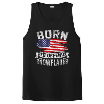 Born To Offend Snowflakes Us Flag Funny American Republican PosiCharge Competitor Tank