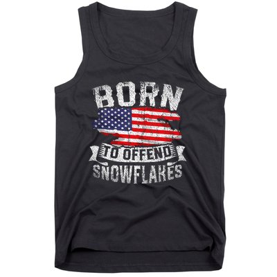 Born To Offend Snowflakes Us Flag Funny American Republican Tank Top