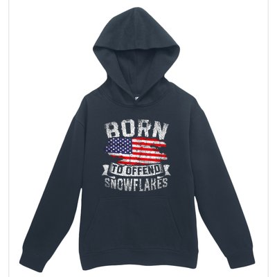 Born To Offend Snowflakes Us Flag Funny American Republican Urban Pullover Hoodie