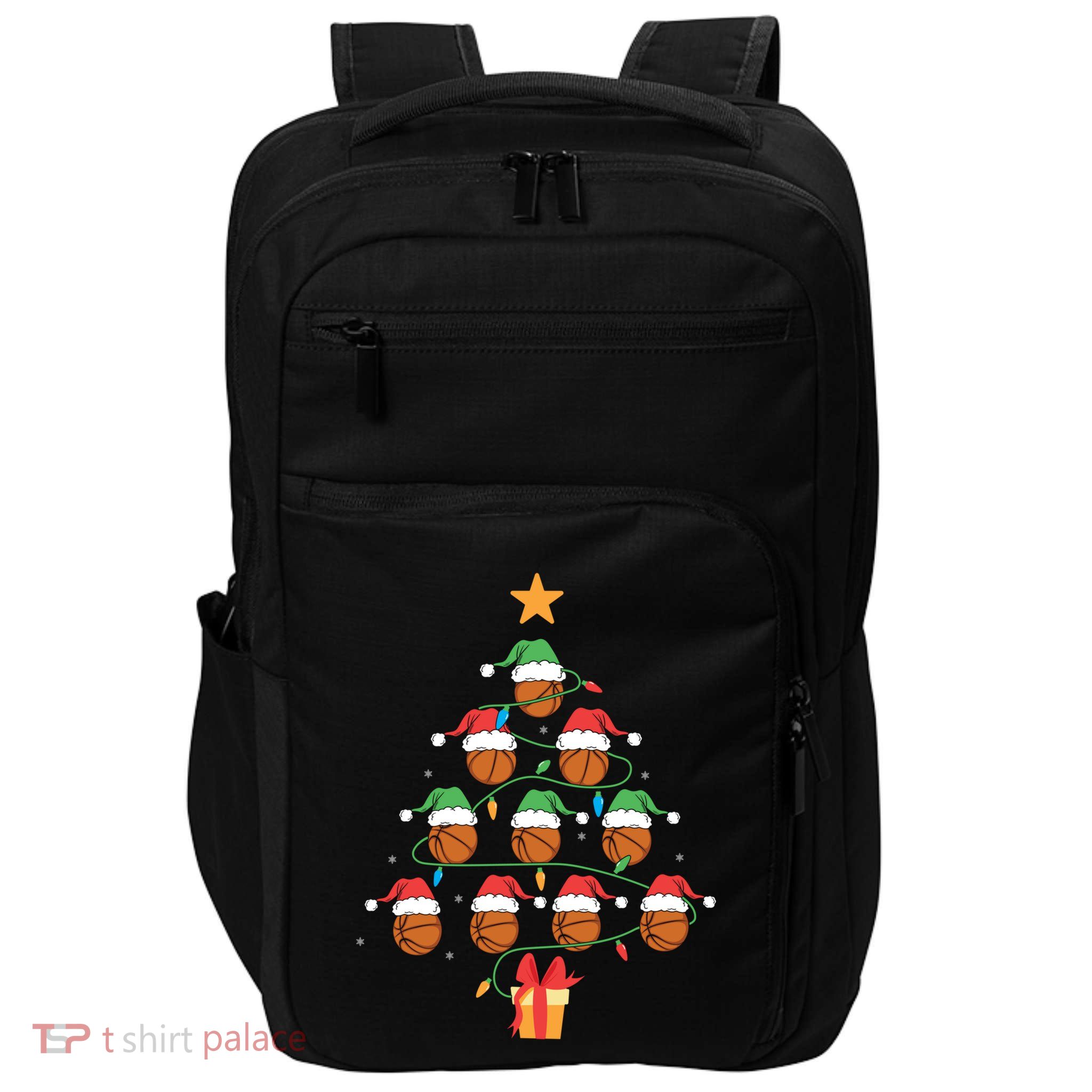 Basketball Tree Ornat Ugly Christmas Basketball Player Gift Impact Tech Backpack
