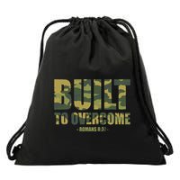 Built To Overcome Christian Camo Scripture Gym Workout Drawstring Bag