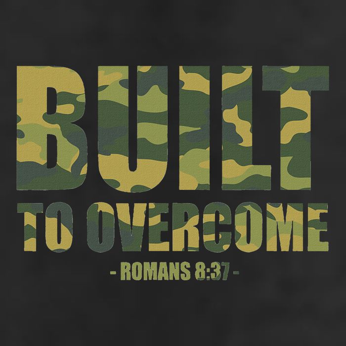 Built To Overcome Christian Camo Scripture Gym Workout Trucker Hat